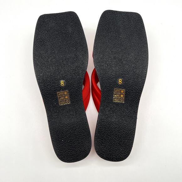 JEFFREY CAMPBELL Sun-Sation Sandal Women 8 Orange Red Platform Cris Cross Padded - Picture 11 of 12